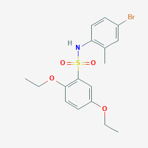 molecular formula C17H20BrNO4S B7317769 N-(4-bromo-2-methylphenyl)-2,5-diethoxybenzene-1-sulfonamide 