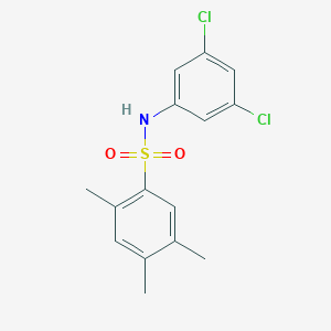 molecular formula C15H15Cl2NO2S B7317806 N-(3,5-dichlorophenyl)-2,4,5-trimethylbenzene-1-sulfonamide 