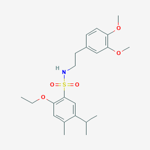 molecular formula C22H31NO5S B7317833 N-[2-(3,4-dimethoxyphenyl)ethyl]-2-ethoxy-4-methyl-5-propan-2-ylbenzenesulfonamide 