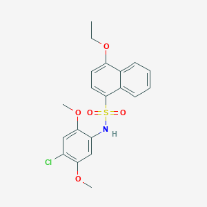 molecular formula C20H20ClNO5S B7317843 N-(4-chloro-2,5-dimethoxyphenyl)-4-ethoxynaphthalene-1-sulfonamide 