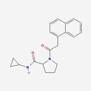 molecular formula C20H22N2O2 B7317854 N-cyclopropyl-1-(2-naphthalen-1-ylacetyl)pyrrolidine-2-carboxamide 