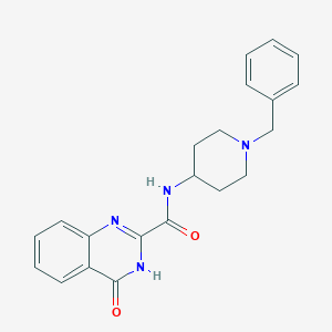 molecular formula C21H22N4O2 B7317937 N-(1-benzylpiperidin-4-yl)-4-oxo-3H-quinazoline-2-carboxamide 