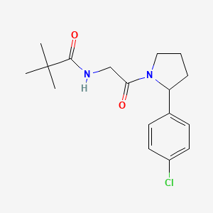 molecular formula C17H23ClN2O2 B7317968 N-[2-[2-(4-chlorophenyl)pyrrolidin-1-yl]-2-oxoethyl]-2,2-dimethylpropanamide 