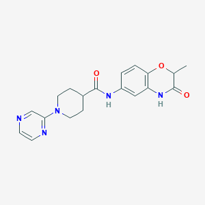 molecular formula C19H21N5O3 B7317981 N-(2-methyl-3-oxo-4H-1,4-benzoxazin-6-yl)-1-pyrazin-2-ylpiperidine-4-carboxamide 