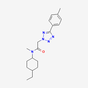molecular formula C19H27N5O B7318027 N-(4-ethylcyclohexyl)-N-methyl-2-[5-(4-methylphenyl)tetrazol-2-yl]acetamide 