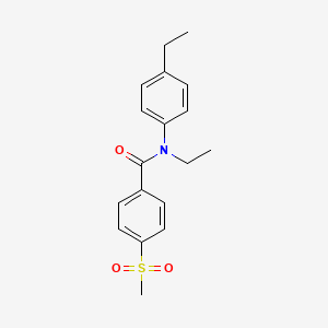 molecular formula C18H21NO3S B7318037 N-ethyl-N-(4-ethylphenyl)-4-methylsulfonylbenzamide 