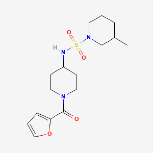 molecular formula C16H25N3O4S B7318133 N-[1-(furan-2-carbonyl)piperidin-4-yl]-3-methylpiperidine-1-sulfonamide 