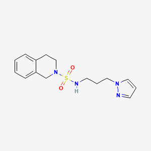 molecular formula C15H20N4O2S B7318207 N-(3-pyrazol-1-ylpropyl)-3,4-dihydro-1H-isoquinoline-2-sulfonamide 