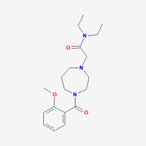 molecular formula C19H29N3O3 B7318253 N,N-diethyl-2-[4-(2-methoxybenzoyl)-1,4-diazepan-1-yl]acetamide 