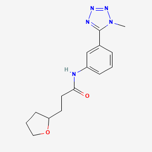molecular formula C15H19N5O2 B7318309 N-[3-(1-methyltetrazol-5-yl)phenyl]-3-(oxolan-2-yl)propanamide 
