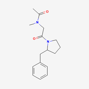 molecular formula C16H22N2O2 B7318311 N-[2-(2-benzylpyrrolidin-1-yl)-2-oxoethyl]-N-methylacetamide 