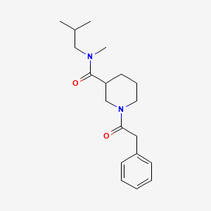 molecular formula C19H28N2O2 B7318386 N-methyl-N-(2-methylpropyl)-1-(2-phenylacetyl)piperidine-3-carboxamide 