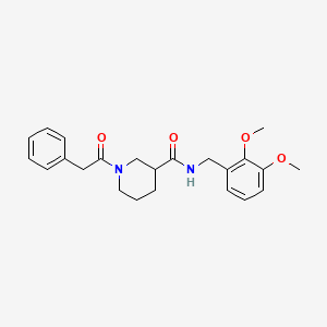 molecular formula C23H28N2O4 B7318387 N-[(2,3-dimethoxyphenyl)methyl]-1-(2-phenylacetyl)piperidine-3-carboxamide 