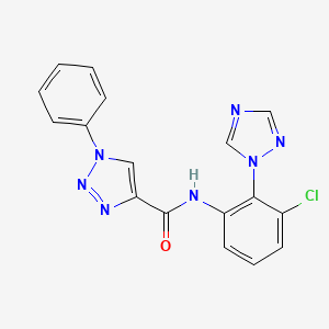 molecular formula C17H12ClN7O B7318398 N-[3-chloro-2-(1,2,4-triazol-1-yl)phenyl]-1-phenyltriazole-4-carboxamide 