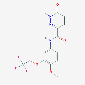 molecular formula C15H16F3N3O4 B7318433 N-[4-methoxy-3-(2,2,2-trifluoroethoxy)phenyl]-1-methyl-6-oxo-4,5-dihydropyridazine-3-carboxamide 