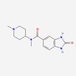 molecular formula C15H20N4O2 B7318445 N-methyl-N-(1-methylpiperidin-4-yl)-2-oxo-1,3-dihydrobenzimidazole-5-carboxamide 