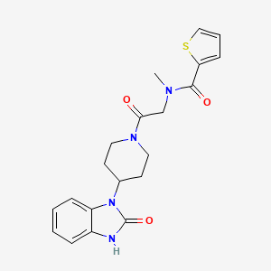 molecular formula C20H22N4O3S B7318455 N-methyl-N-[2-oxo-2-[4-(2-oxo-3H-benzimidazol-1-yl)piperidin-1-yl]ethyl]thiophene-2-carboxamide 