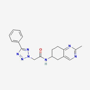 molecular formula C18H19N7O B7318502 N-(2-methyl-5,6,7,8-tetrahydroquinazolin-6-yl)-2-(5-phenyltetrazol-2-yl)acetamide 