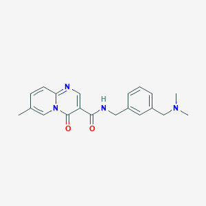 molecular formula C20H22N4O2 B7318524 N-[[3-[(dimethylamino)methyl]phenyl]methyl]-7-methyl-4-oxopyrido[1,2-a]pyrimidine-3-carboxamide 