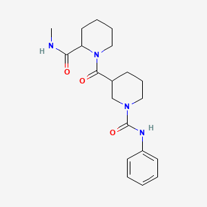 molecular formula C20H28N4O3 B7318531 N-methyl-1-[1-(phenylcarbamoyl)piperidine-3-carbonyl]piperidine-2-carboxamide 