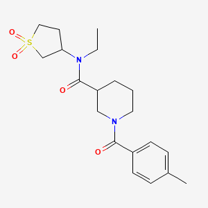 molecular formula C20H28N2O4S B7318540 N-(1,1-dioxothiolan-3-yl)-N-ethyl-1-(4-methylbenzoyl)piperidine-3-carboxamide 