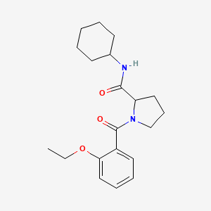 molecular formula C20H28N2O3 B7318548 N-cyclohexyl-1-(2-ethoxybenzoyl)pyrrolidine-2-carboxamide 