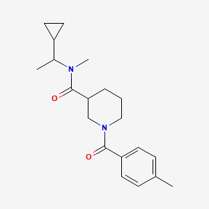 molecular formula C20H28N2O2 B7318556 N-(1-cyclopropylethyl)-N-methyl-1-(4-methylbenzoyl)piperidine-3-carboxamide 