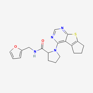 molecular formula C19H20N4O2S B7318574 N-(furan-2-ylmethyl)-1-(7-thia-9,11-diazatricyclo[6.4.0.02,6]dodeca-1(12),2(6),8,10-tetraen-12-yl)pyrrolidine-2-carboxamide 