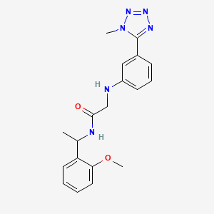 molecular formula C19H22N6O2 B7318607 N-[1-(2-methoxyphenyl)ethyl]-2-[3-(1-methyltetrazol-5-yl)anilino]acetamide 