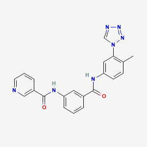 molecular formula C21H17N7O2 B7318670 N-[3-[[4-methyl-3-(tetrazol-1-yl)phenyl]carbamoyl]phenyl]pyridine-3-carboxamide 