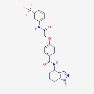 molecular formula C24H23F3N4O3 B7318741 N-(1-methyl-4,5,6,7-tetrahydroindazol-4-yl)-4-[2-oxo-2-[3-(trifluoromethyl)anilino]ethoxy]benzamide 
