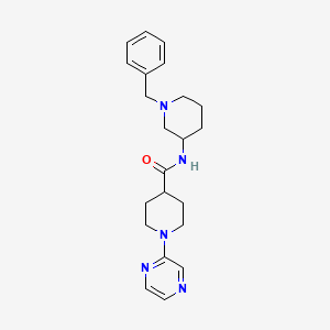 molecular formula C22H29N5O B7318883 N-(1-benzylpiperidin-3-yl)-1-pyrazin-2-ylpiperidine-4-carboxamide 