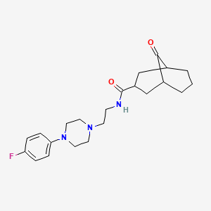 molecular formula C22H30FN3O2 B7318905 N-[2-[4-(4-fluorophenyl)piperazin-1-yl]ethyl]-9-oxobicyclo[3.3.1]nonane-3-carboxamide 