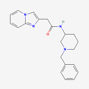 molecular formula C21H24N4O B7318912 N-(1-benzylpiperidin-3-yl)-2-imidazo[1,2-a]pyridin-2-ylacetamide 