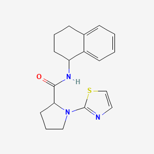 molecular formula C18H21N3OS B7318955 N-(1,2,3,4-tetrahydronaphthalen-1-yl)-1-(1,3-thiazol-2-yl)pyrrolidine-2-carboxamide 