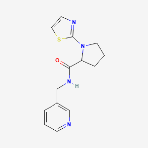 molecular formula C14H16N4OS B7318962 N-(pyridin-3-ylmethyl)-1-(1,3-thiazol-2-yl)pyrrolidine-2-carboxamide 
