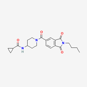 molecular formula C22H27N3O4 B7319159 N-[1-(2-butyl-1,3-dioxoisoindole-5-carbonyl)piperidin-4-yl]cyclopropanecarboxamide 