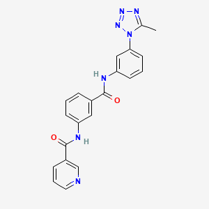 molecular formula C21H17N7O2 B7319209 N-[3-[[3-(5-methyltetrazol-1-yl)phenyl]carbamoyl]phenyl]pyridine-3-carboxamide 