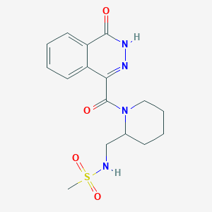 molecular formula C16H20N4O4S B7319238 N-[[1-(4-oxo-3H-phthalazine-1-carbonyl)piperidin-2-yl]methyl]methanesulfonamide 