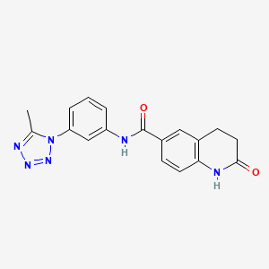 molecular formula C18H16N6O2 B7319271 N-[3-(5-methyltetrazol-1-yl)phenyl]-2-oxo-3,4-dihydro-1H-quinoline-6-carboxamide 