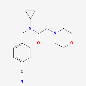 molecular formula C17H21N3O2 B7319285 N-[(4-cyanophenyl)methyl]-N-cyclopropyl-2-morpholin-4-ylacetamide 