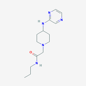 molecular formula C14H23N5O B7319294 N-propyl-2-[4-(pyrazin-2-ylamino)piperidin-1-yl]acetamide 