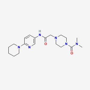 molecular formula C19H30N6O2 B7319299 N,N-dimethyl-4-[2-oxo-2-[(6-piperidin-1-ylpyridin-3-yl)amino]ethyl]piperazine-1-carboxamide 