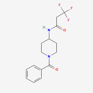 molecular formula C15H17F3N2O2 B7319353 N-(1-benzoylpiperidin-4-yl)-3,3,3-trifluoropropanamide 