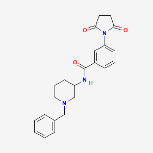 molecular formula C23H25N3O3 B7319360 N-(1-benzylpiperidin-3-yl)-3-(2,5-dioxopyrrolidin-1-yl)benzamide 