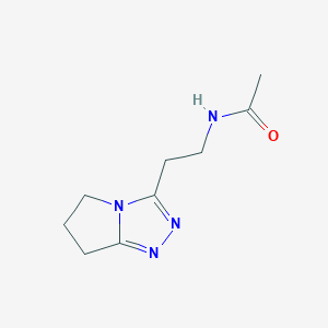 molecular formula C9H14N4O B7319365 N-[2-(6,7-dihydro-5H-pyrrolo[2,1-c][1,2,4]triazol-3-yl)ethyl]acetamide 