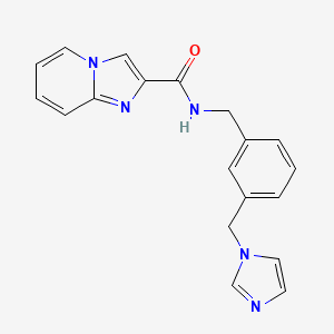 molecular formula C19H17N5O B7319372 N-[[3-(imidazol-1-ylmethyl)phenyl]methyl]imidazo[1,2-a]pyridine-2-carboxamide 