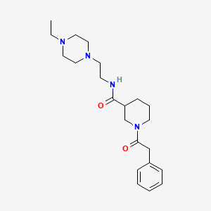molecular formula C22H34N4O2 B7319380 N-[2-(4-ethylpiperazin-1-yl)ethyl]-1-(2-phenylacetyl)piperidine-3-carboxamide 