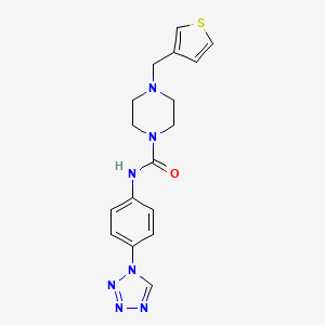 molecular formula C17H19N7OS B7319530 N-[4-(tetrazol-1-yl)phenyl]-4-(thiophen-3-ylmethyl)piperazine-1-carboxamide 