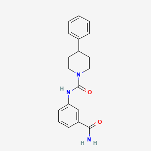 molecular formula C19H21N3O2 B7319573 N-(3-carbamoylphenyl)-4-phenylpiperidine-1-carboxamide 